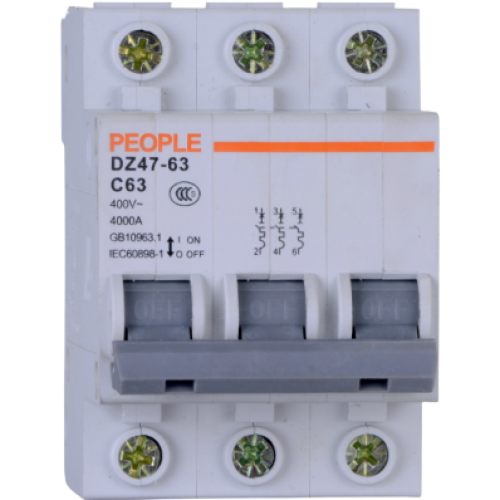 DZ47-63 Series 3 Pole Miniature Type Circuit Breaker