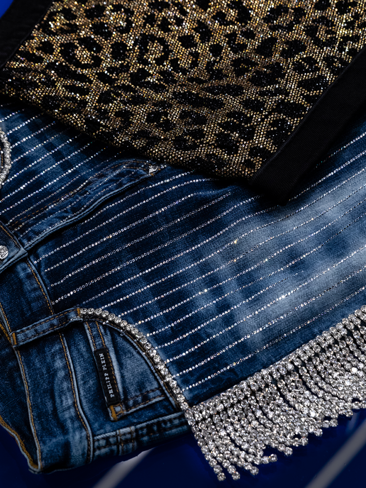 crystal-embellished jeans