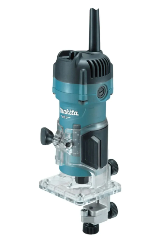 Makita M3702B Laminate Trimmer + 6mm Router Bit Set