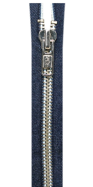 Custom Indigo Cotton Metal Zippers