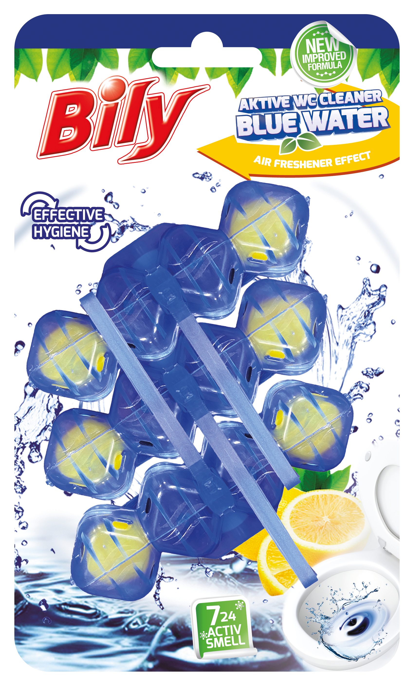 Blue toilet block for effective cleaning and freshening of your toilet