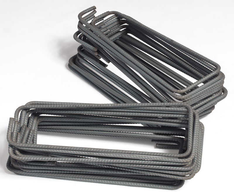 Stirrups used to hold longitudinal reinforcement bars