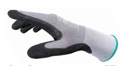 Mechanical glove with 15-gauge nylon/spandex